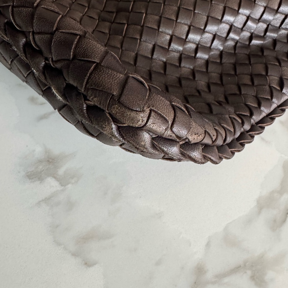 Bottega Veneta Dark Brown Intrecciato Hobo Bag - Picture 10 of 15